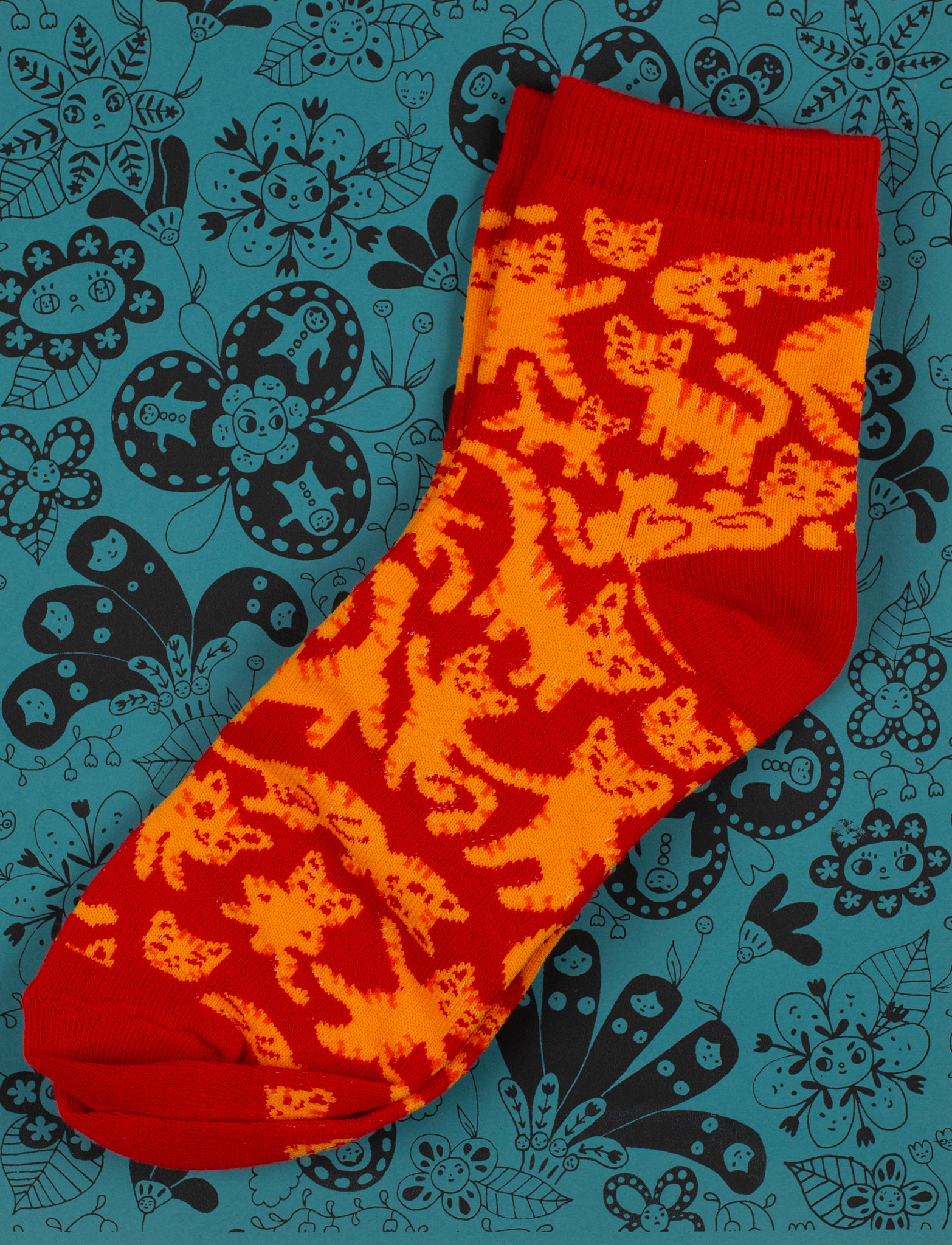 orange cats galore socks