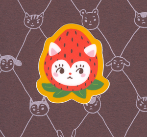 Strawberry Cat Sticker