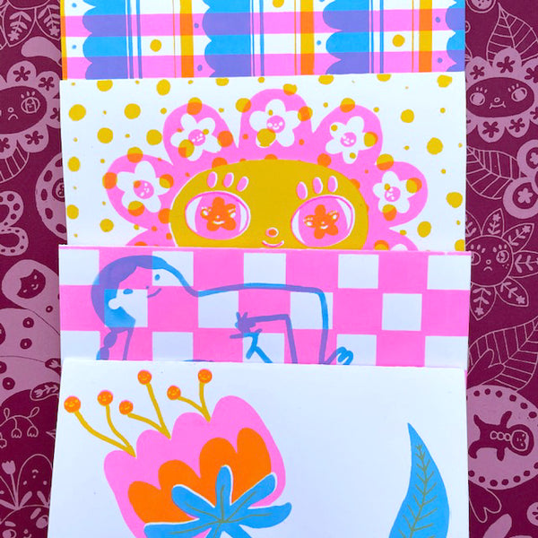 screenprinted greeting cards