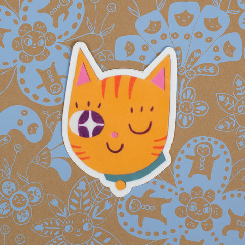 winking cat sticker